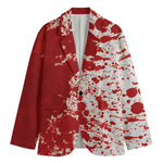 Red Blood Stains Print Men's Cotton Blazer