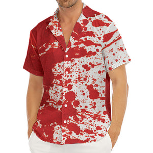 Red Blood Stains Print Men's Deep V-Neck Shirt