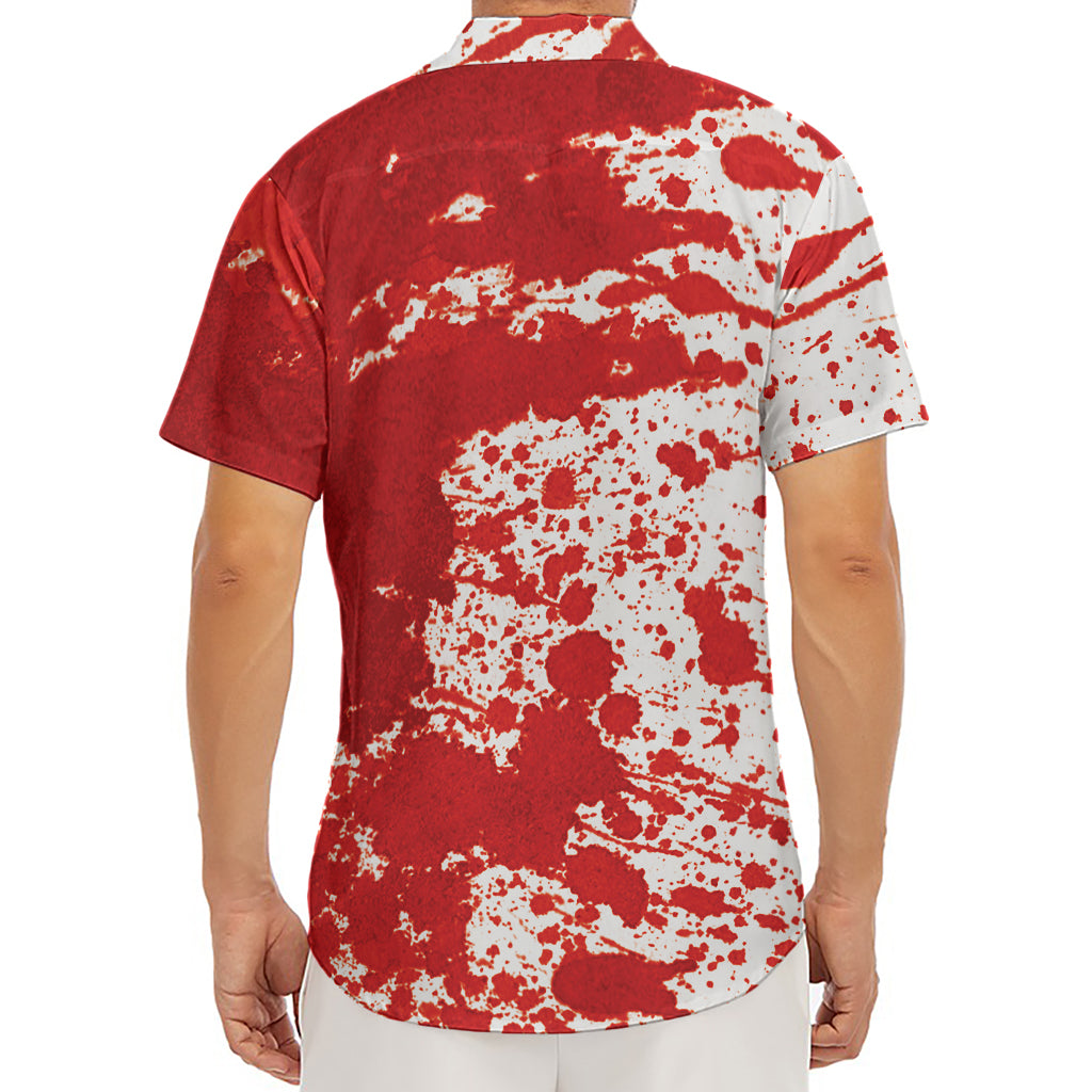 Red Blood Stains Print Men's Deep V-Neck Shirt