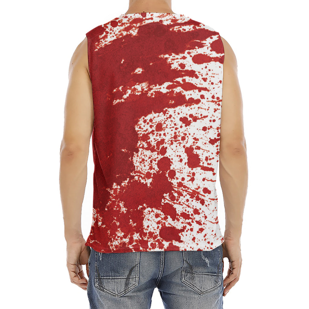 Red Blood Stains Print Men's Fitness Tank Top