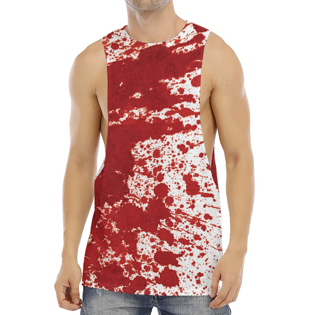 Red Blood Stains Print Men's Muscle Tank Top
