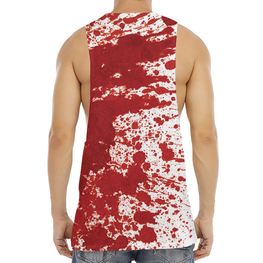 Red Blood Stains Print Men's Muscle Tank Top