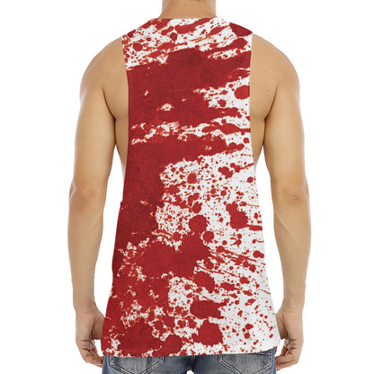 Red Blood Stains Print Men's Muscle Tank Top