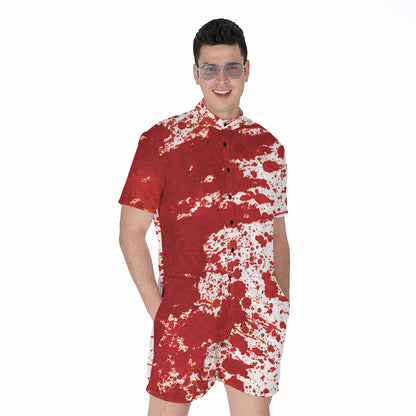Red Blood Stains Print Men's Rompers