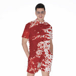 Red Blood Stains Print Men's Rompers