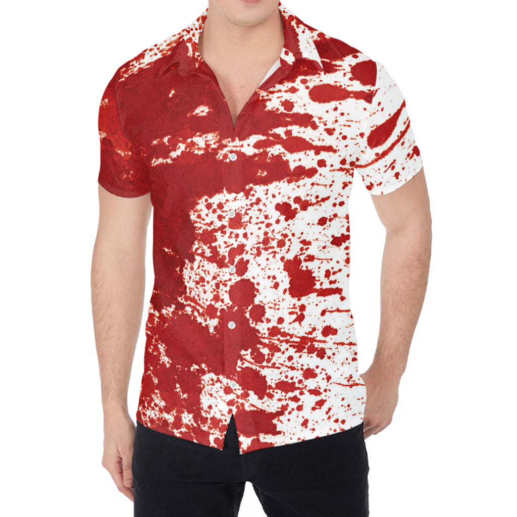 Red Blood Stains Print Men's Shirt