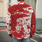 Red Blood Stains Print Men's Shirt Jacket