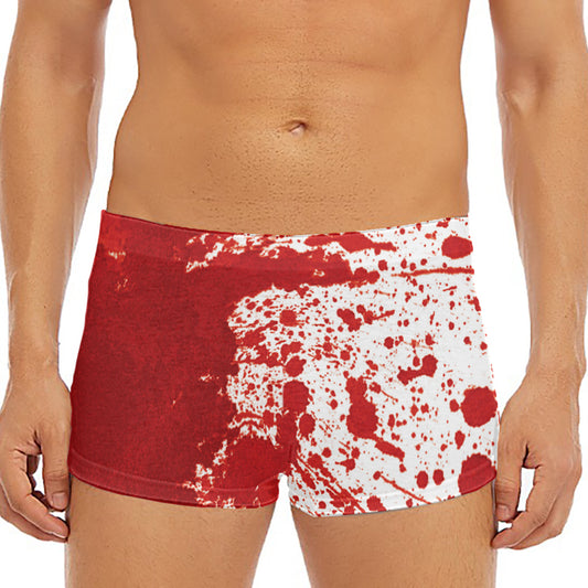 Red Blood Stains Print Men's Short Boxer Briefs