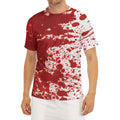 Red Blood Stains Print Men's Short Sleeve Rash Guard