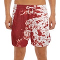 Red Blood Stains Print Men's Split Running Shorts