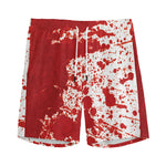 Red Blood Stains Print Men's Sports Shorts