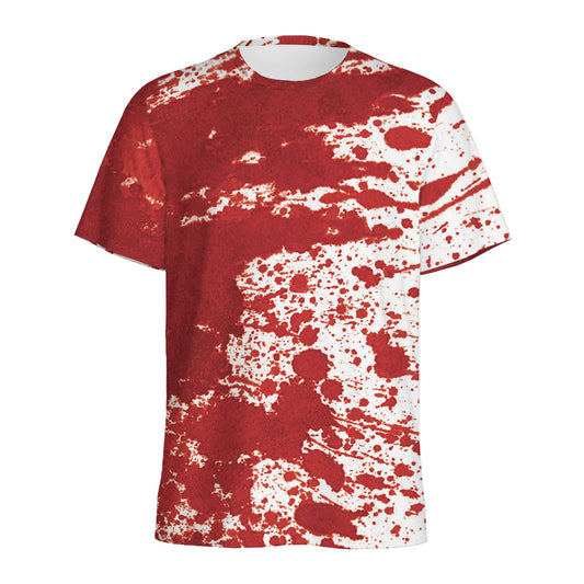 Red Blood Stains Print Men's Sports T-Shirt