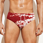Red Blood Stains Print Men's Swim Briefs