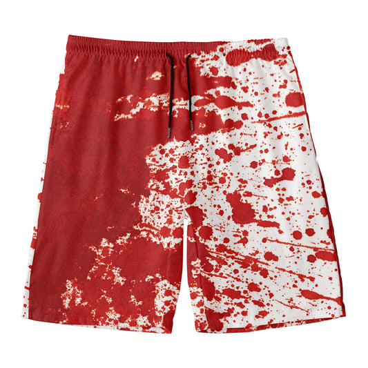 Red Blood Stains Print Men's Swim Trunks