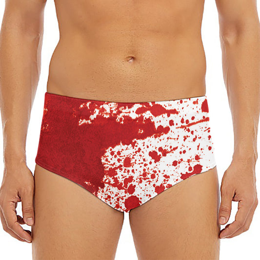 Red Blood Stains Print Men's Triangle Swim Briefs