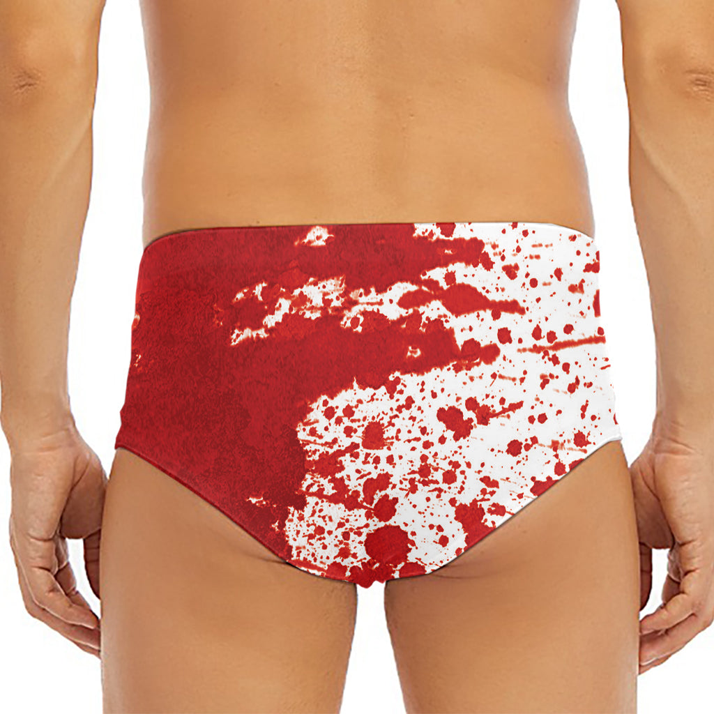 Red Blood Stains Print Men's Triangle Swim Briefs