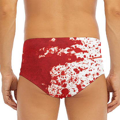 Red Blood Stains Print Men's Triangle Swim Briefs