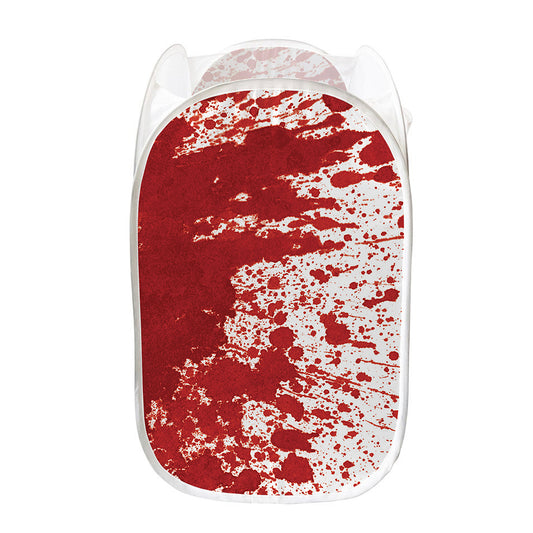 Red Blood Stains Print Mesh Laundry Hamper