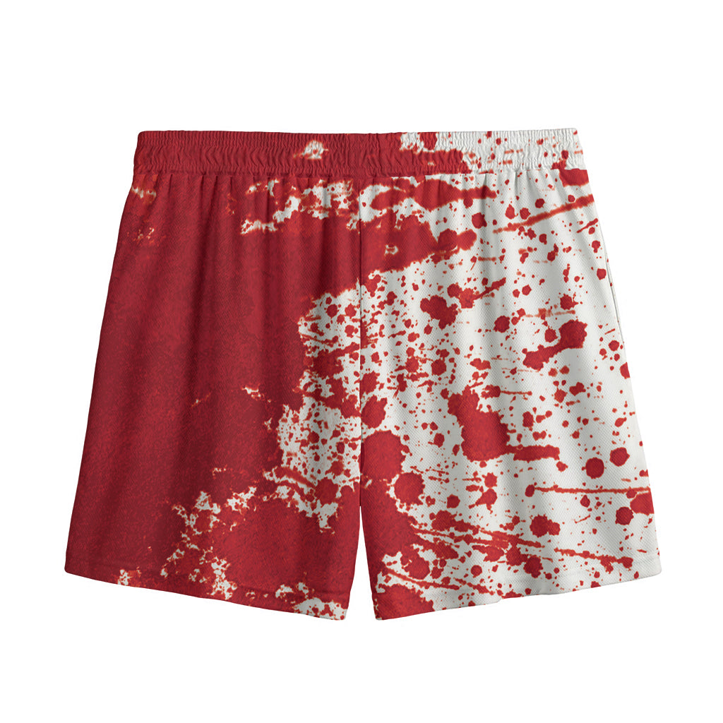 Red Blood Stains Print Mesh Shorts