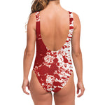 Red Blood Stains Print One Piece Swimsuit