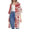 Red Blood Stains Print Open Front Beach Cover Up