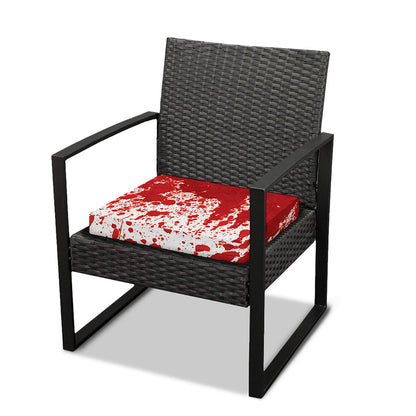 Red Blood Stains Print Outdoor Seat Cushion Cover