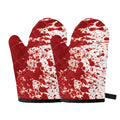 Red Blood Stains Print Oven Mitts
