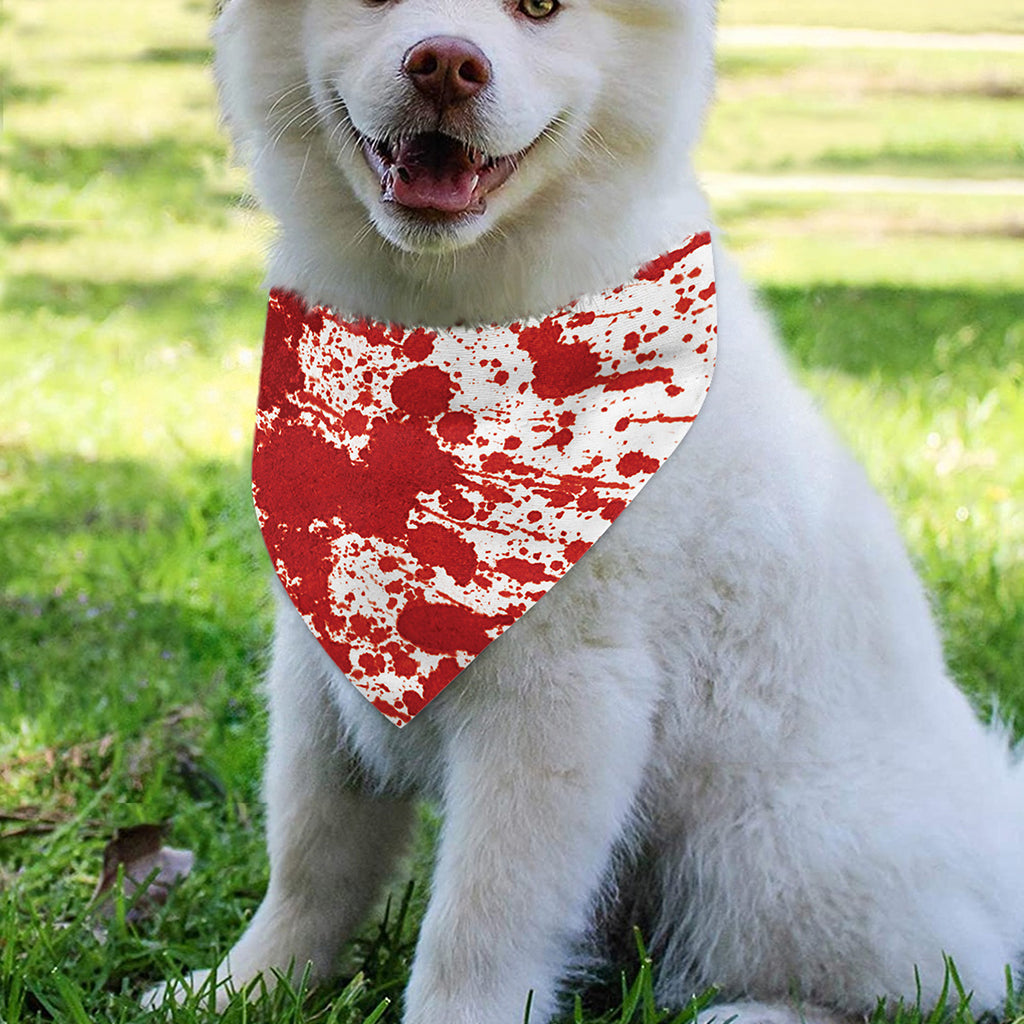 Red Blood Stains Print Over The Collar Dog Bandana