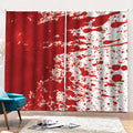 Red Blood Stains Print Pencil Pleat Curtains