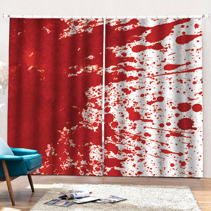 Red Blood Stains Print Pencil Pleat Curtains