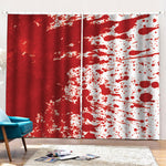 Red Blood Stains Print Pencil Pleat Curtains