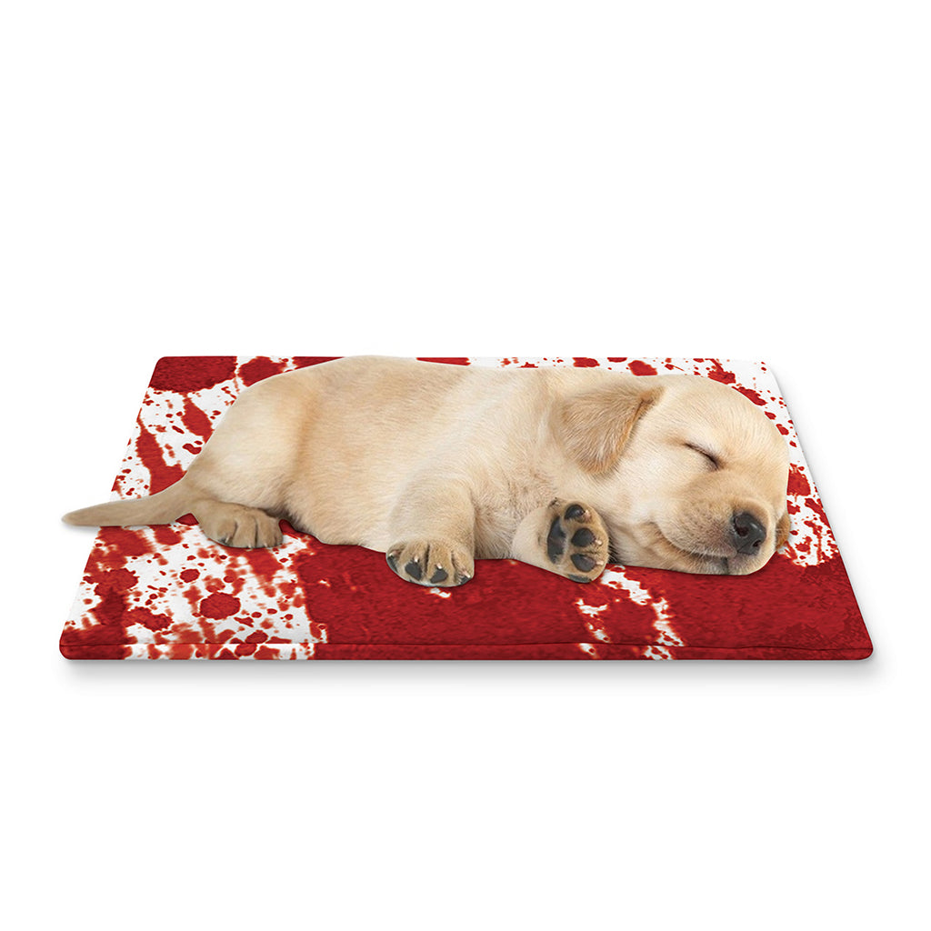 Red Blood Stains Print Pet Cooling Mat Cover
