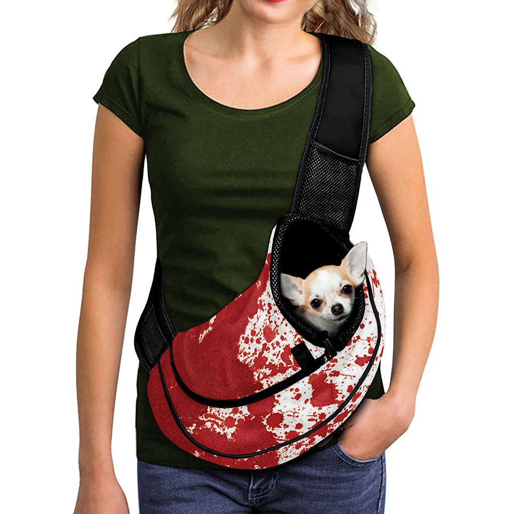 Red Blood Stains Print Pet Sling Carrier
