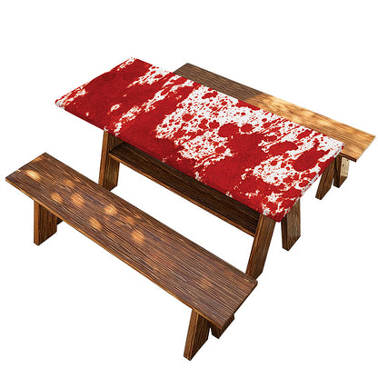 Red Blood Stains Print Picnic Table Cover
