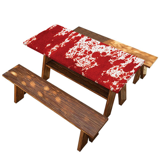 Red Blood Stains Print Picnic Table Cover