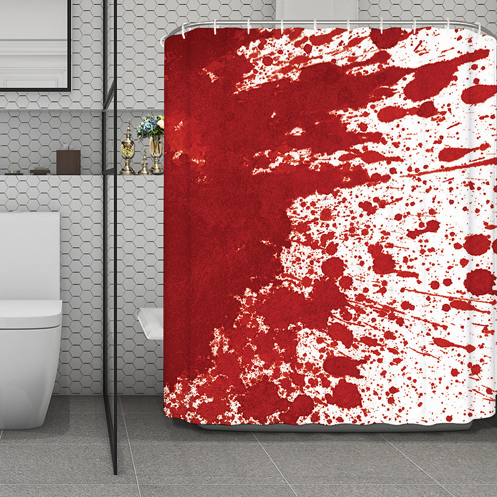 Red Blood Stains Print Polyester Shower Curtain