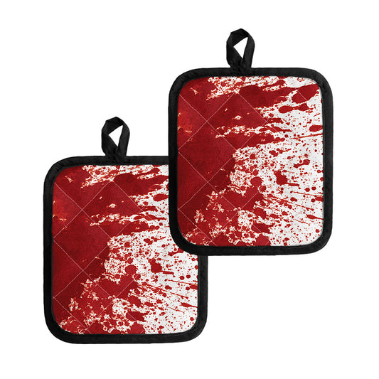 Red Blood Stains Print Pot Holders