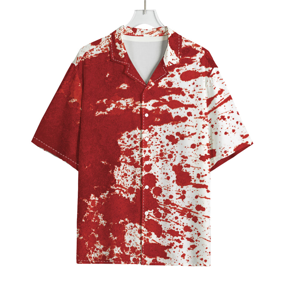 Red Blood Stains Print Rayon Hawaiian Shirt