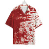 Red Blood Stains Print Rayon Hawaiian Shirt