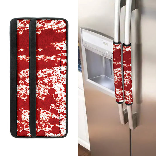 Red Blood Stains Print Refrigerator Handle Covers