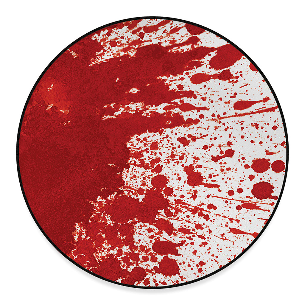 Red Blood Stains Print Round Floor Mat
