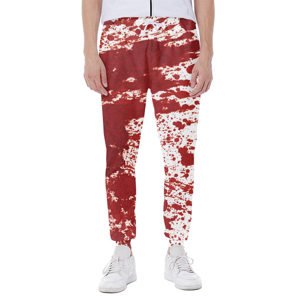 Red Blood Stains Print Scuba Joggers