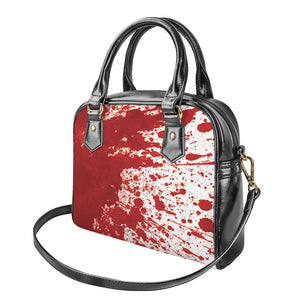 Red Blood Stains Print Shoulder Handbag