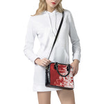 Red Blood Stains Print Shoulder Handbag