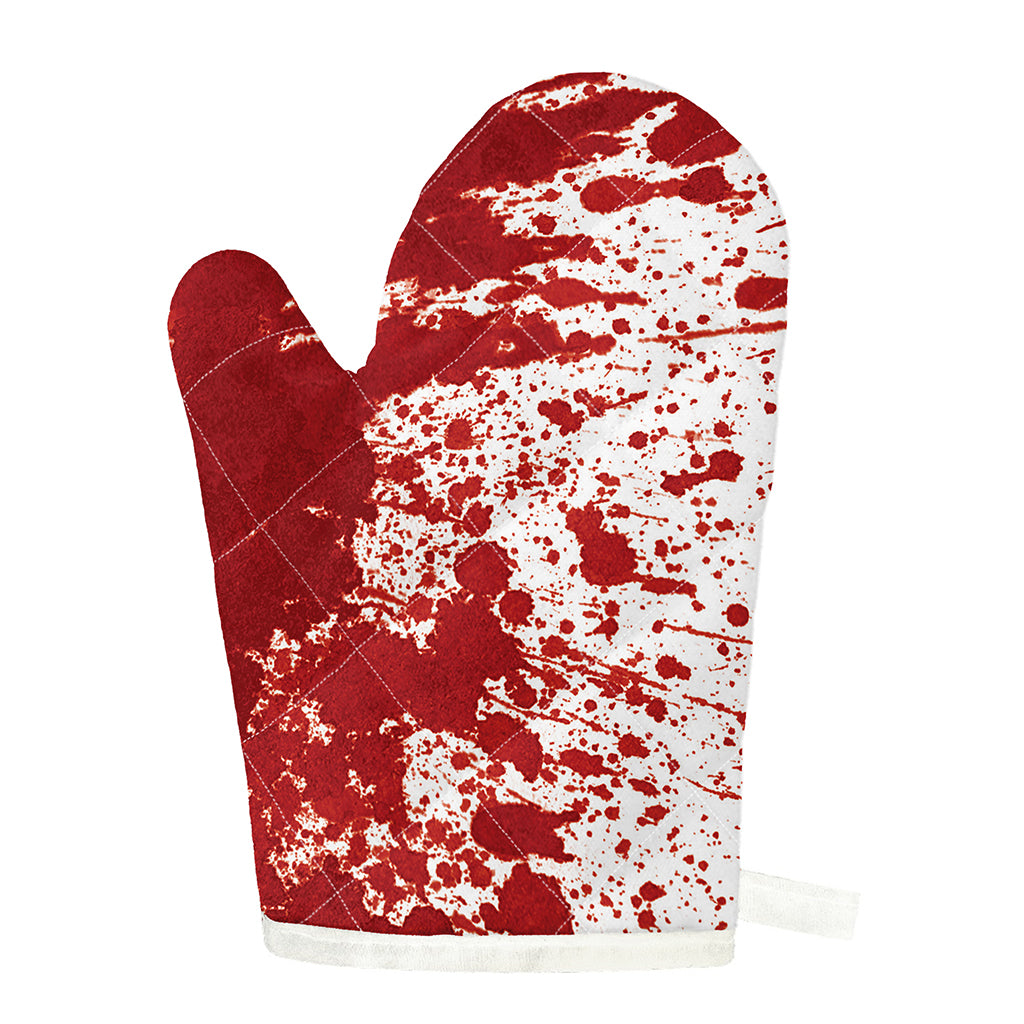 Red Blood Stains Print Single Oven Mitt