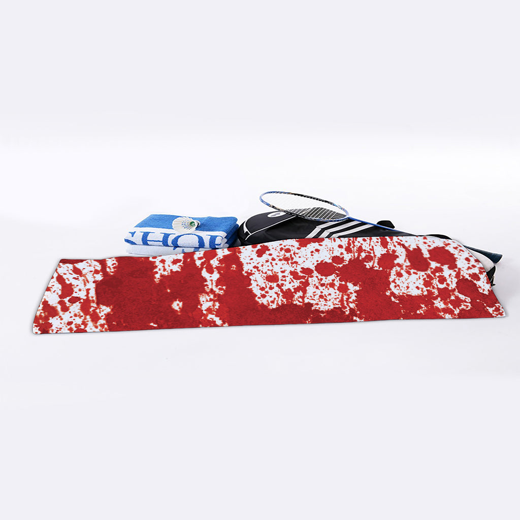 Red Blood Stains Print Sports Towel