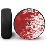 Red Blood Stains Print Tire Cover With Camera Hole