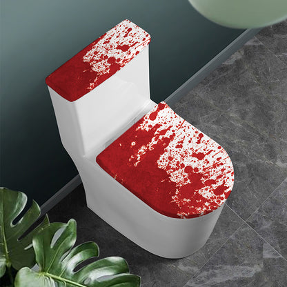 Red Blood Stains Print Toilet Lid And Tank Cover Set