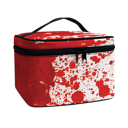 Red Blood Stains Print Travel Makeup Bag