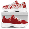 Red Blood Stains Print White Chunky Shoes